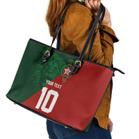 Custom Morocco National Football Leather Tote Bag The Atlas Lions Spirit - Wonder Print Shop