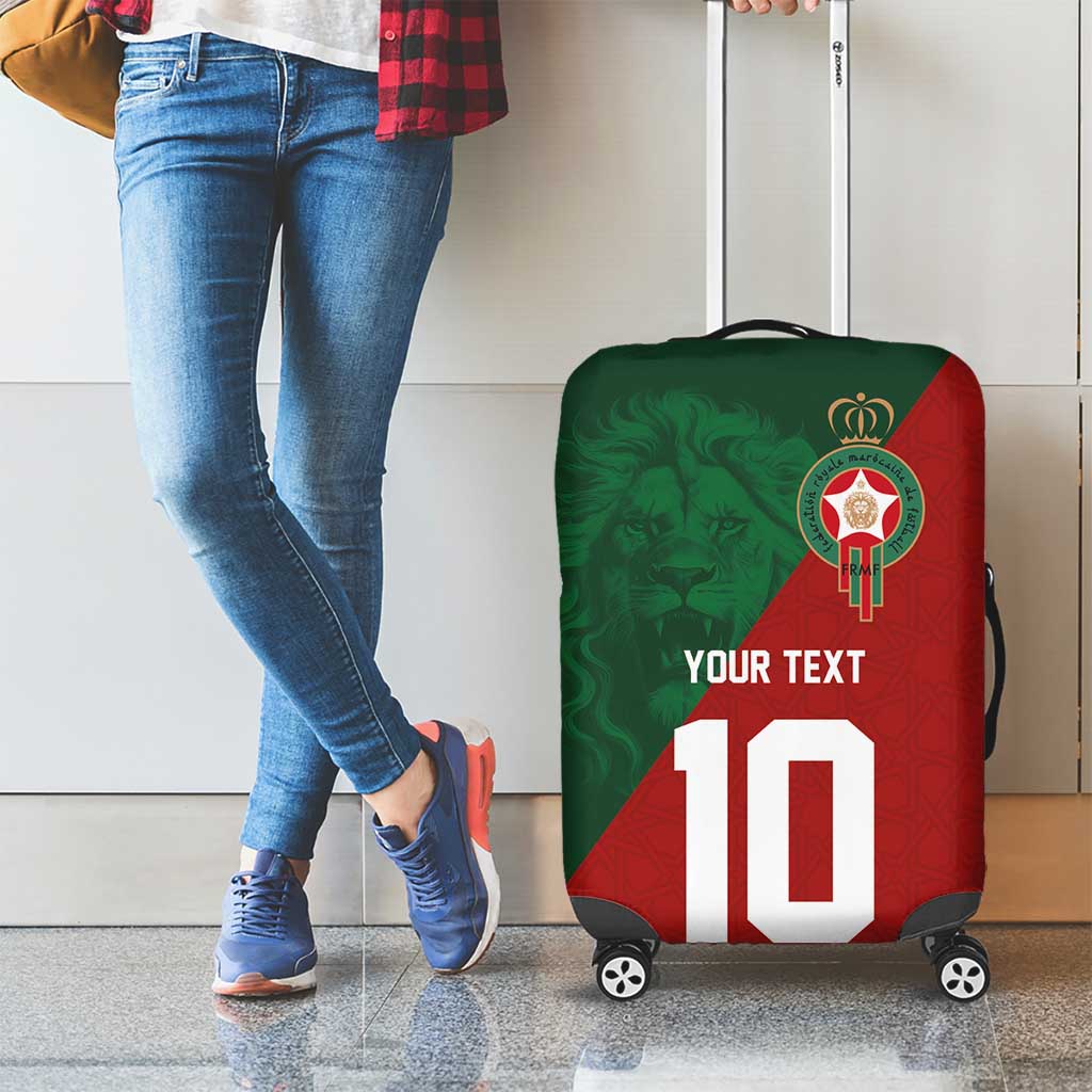 Custom Morocco National Football Luggage Cover The Atlas Lions Spirit - Wonder Print Shop