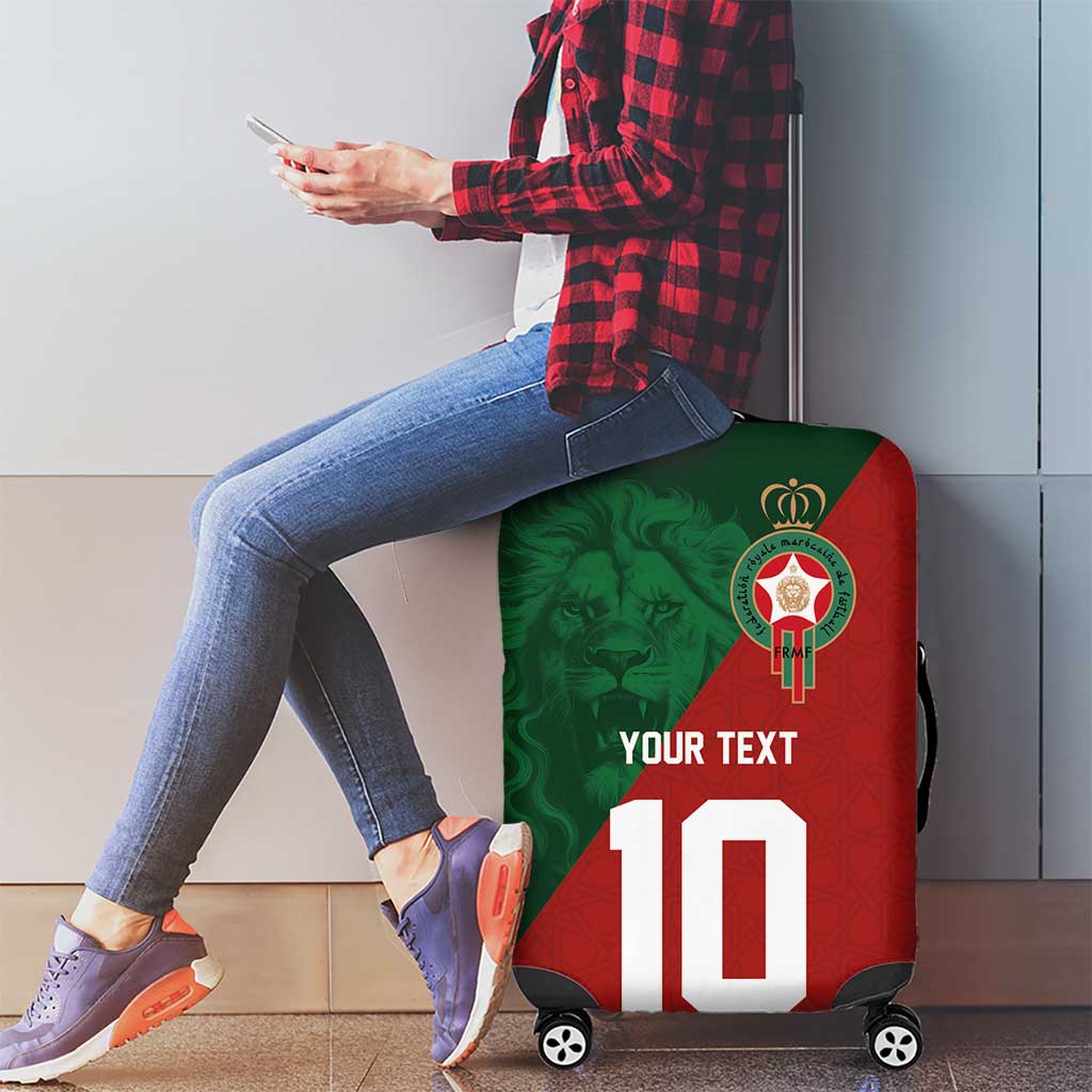 Custom Morocco National Football Luggage Cover The Atlas Lions Spirit - Wonder Print Shop