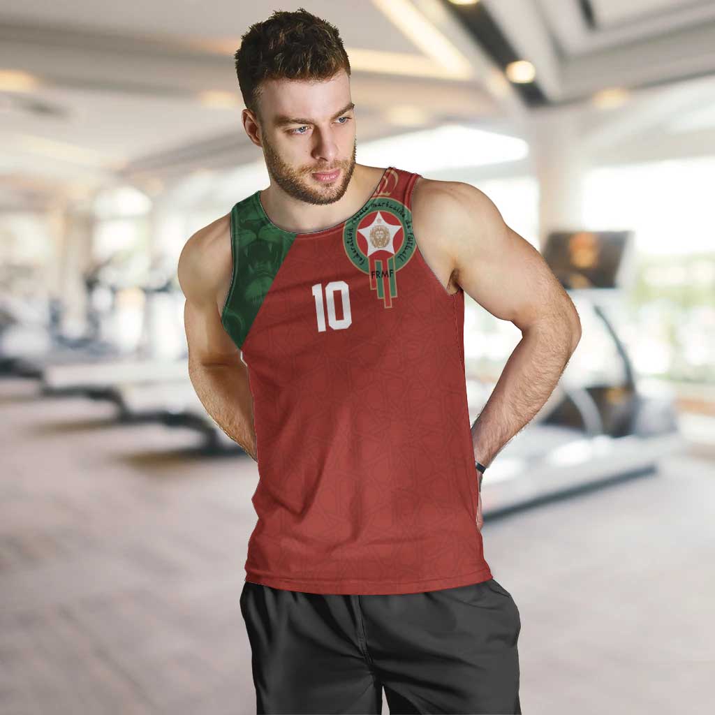 Custom Morocco National Football Men Tank Top The Atlas Lions Spirit - Wonder Print Shop