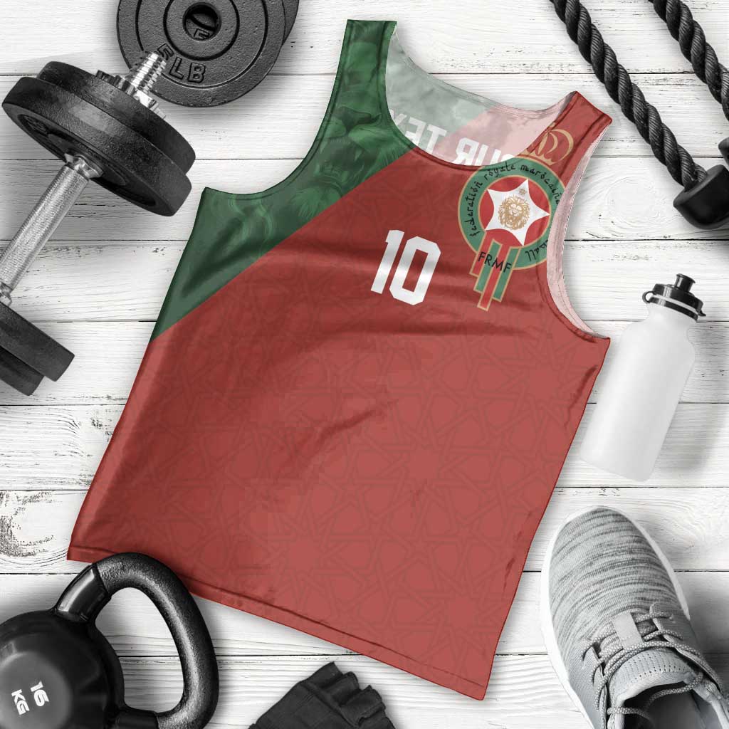 Custom Morocco National Football Men Tank Top The Atlas Lions Spirit - Wonder Print Shop