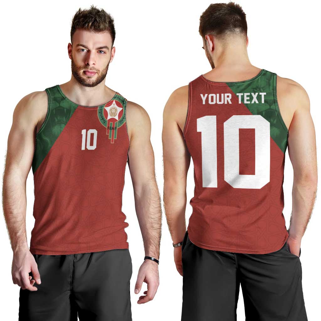 Custom Morocco National Football Men Tank Top The Atlas Lions Spirit - Wonder Print Shop