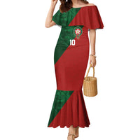 Custom Morocco National Football Mermaid Dress The Atlas Lions Spirit - Wonder Print Shop