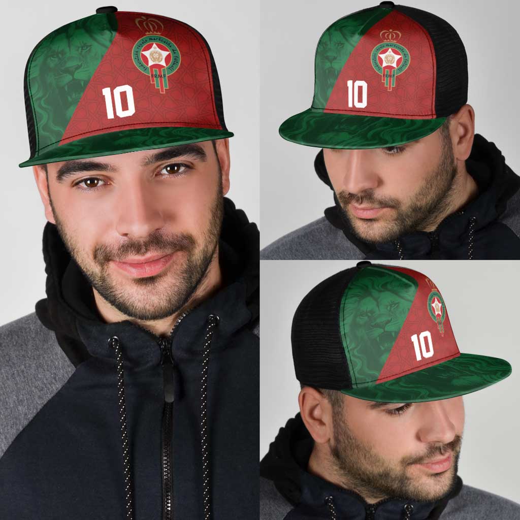 Custom Morocco National Football Mesh Trucker Cap The Atlas Lions Spirit - Wonder Print Shop