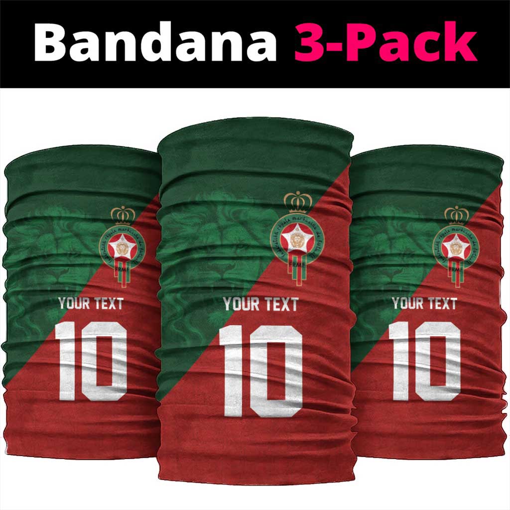 Custom Morocco National Football Neck Gaiter The Atlas Lions Spirit - Wonder Print Shop