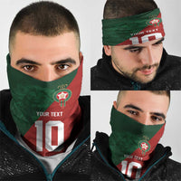 Custom Morocco National Football Neck Gaiter The Atlas Lions Spirit - Wonder Print Shop