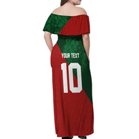 Custom Morocco National Football Off Shoulder Maxi Dress The Atlas Lions Spirit - Wonder Print Shop