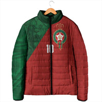 Custom Morocco National Football Padded Jacket The Atlas Lions Spirit - Wonder Print Shop