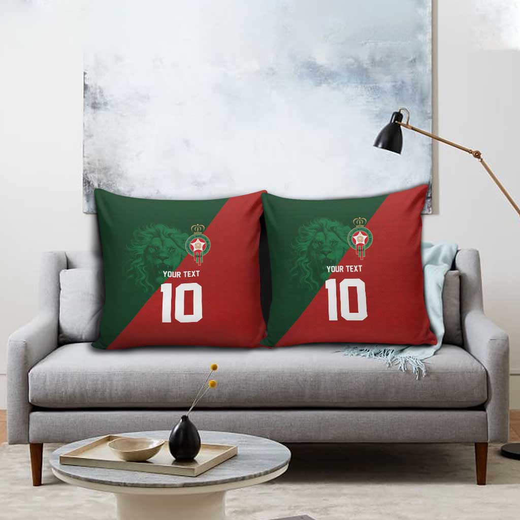 Custom Morocco National Football Pillow Cover The Atlas Lions Spirit - Wonder Print Shop