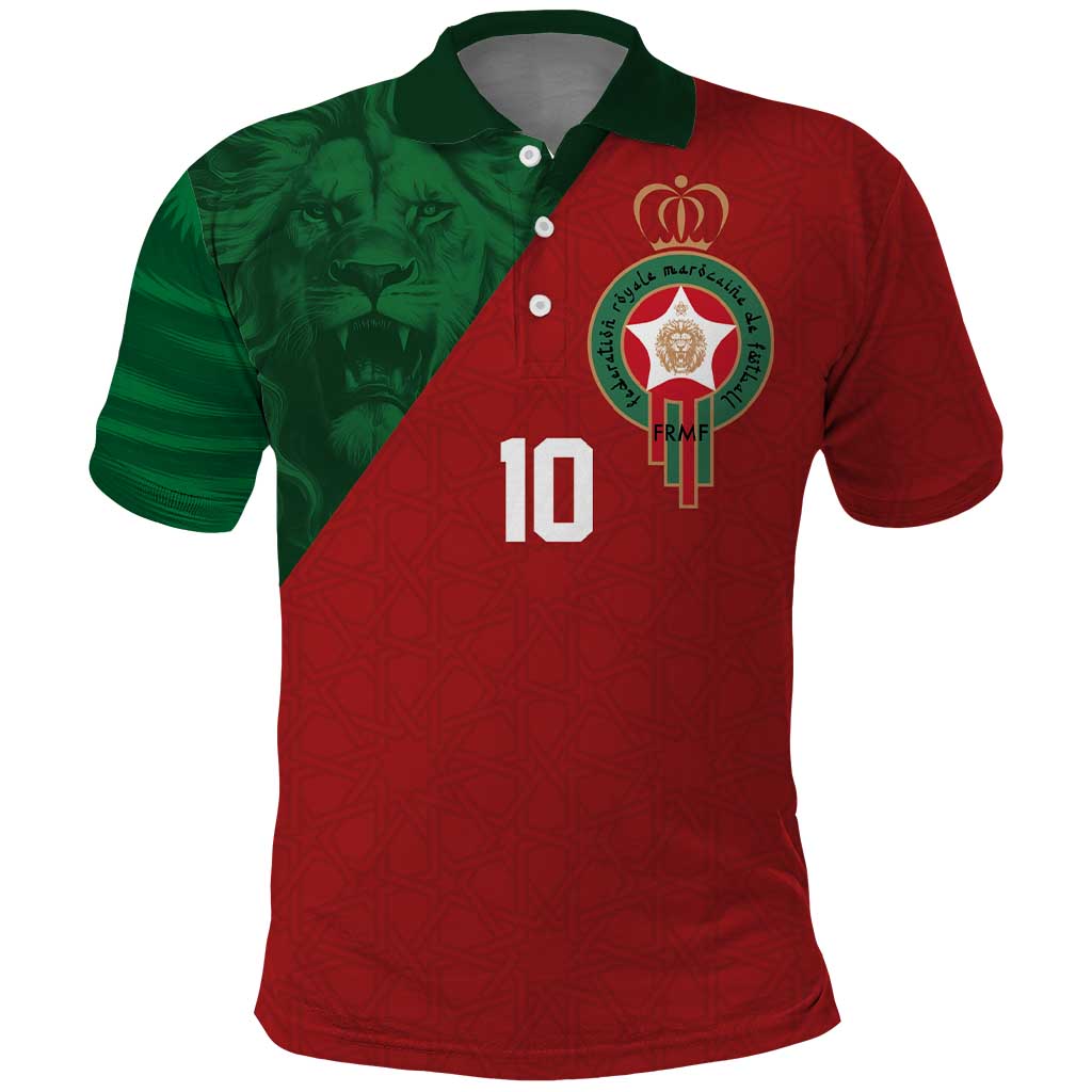 Custom Morocco National Football Polo Shirt The Atlas Lions Spirit - Wonder Print Shop