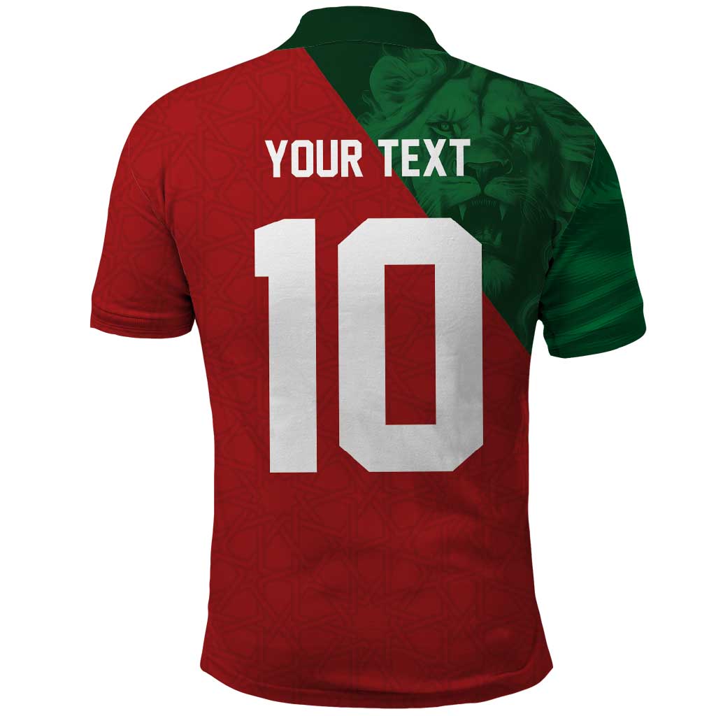 Custom Morocco National Football Polo Shirt The Atlas Lions Spirit - Wonder Print Shop