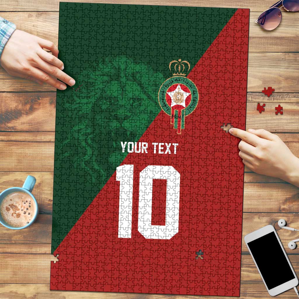 Custom Morocco National Football Puzzle The Atlas Lions Spirit - Wonder Print Shop