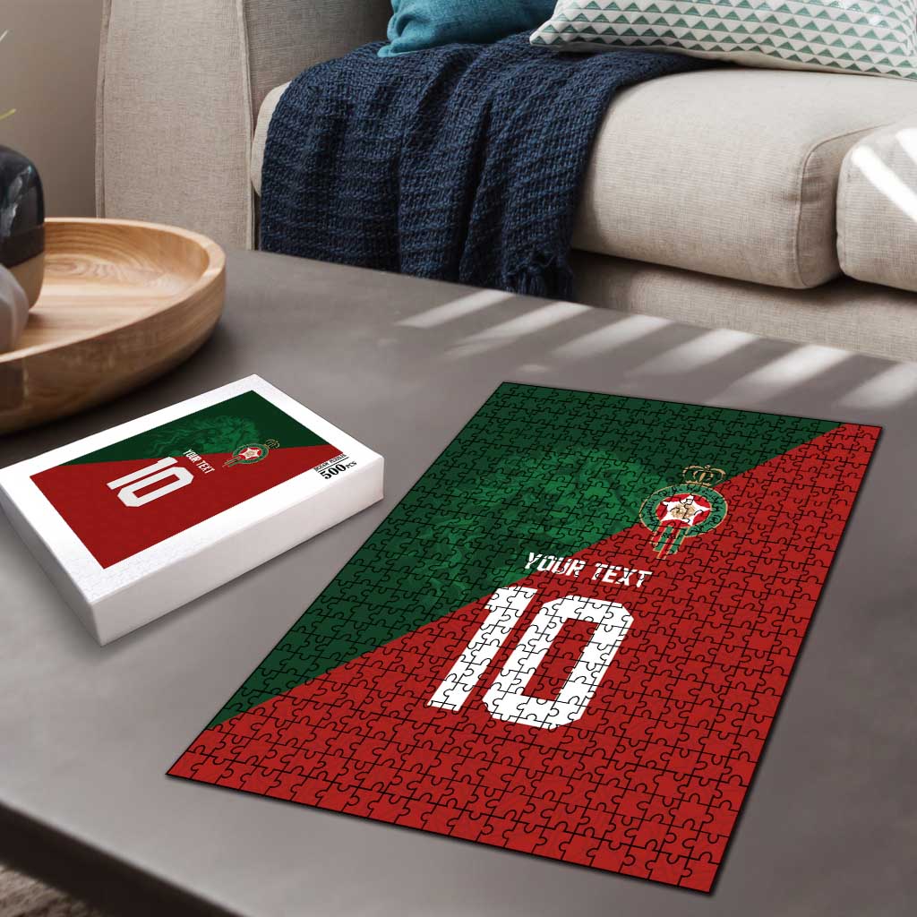 Custom Morocco National Football Puzzle The Atlas Lions Spirit - Wonder Print Shop