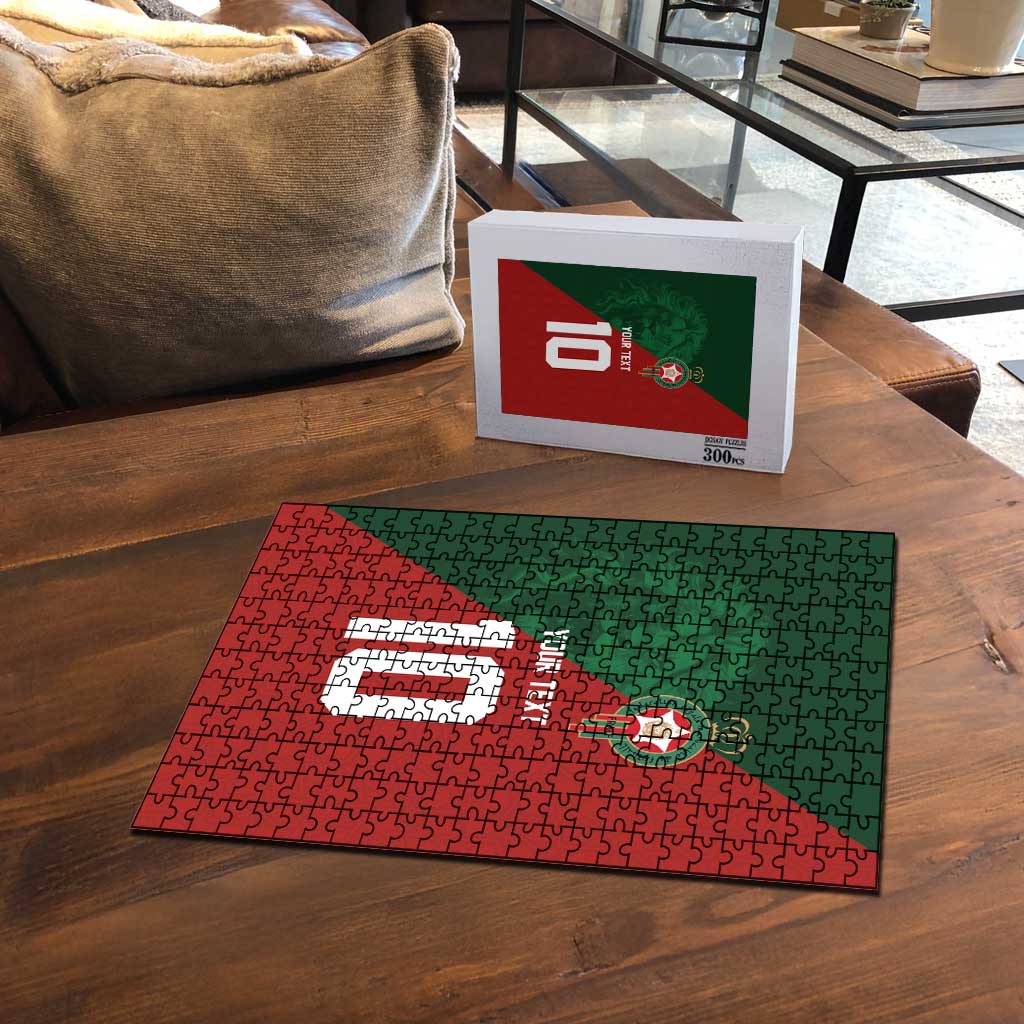 Custom Morocco National Football Puzzle The Atlas Lions Spirit - Wonder Print Shop
