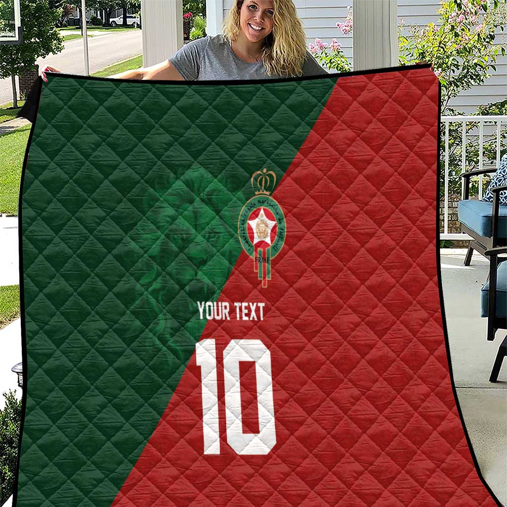 Custom Morocco National Football Quilt The Atlas Lions Spirit - Wonder Print Shop