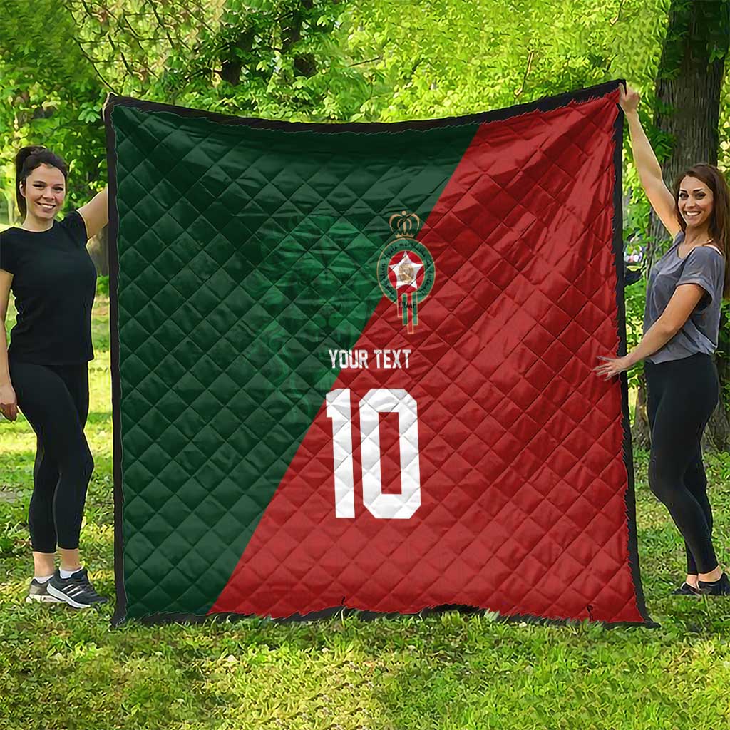 Custom Morocco National Football Quilt The Atlas Lions Spirit - Wonder Print Shop
