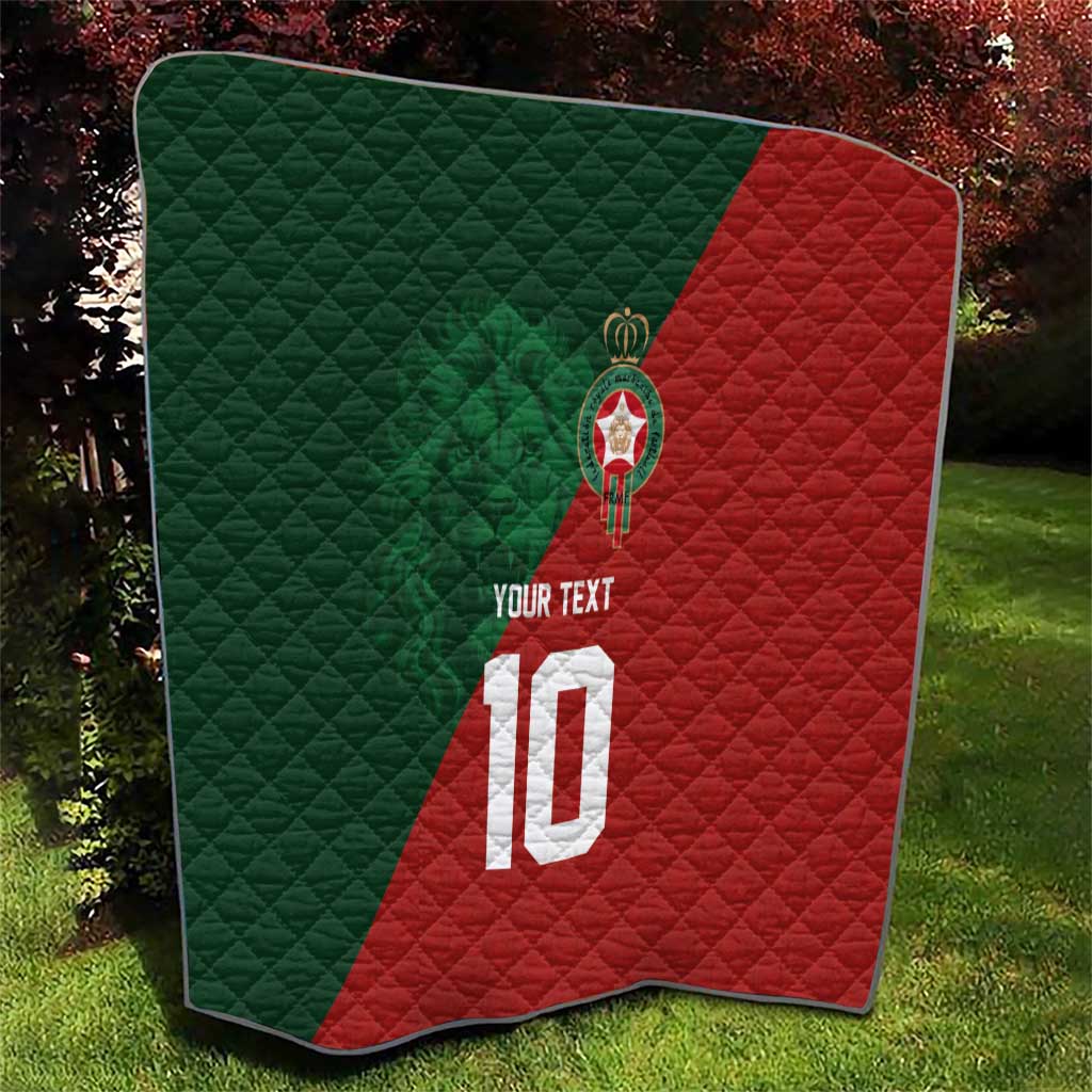 Custom Morocco National Football Quilt The Atlas Lions Spirit - Wonder Print Shop