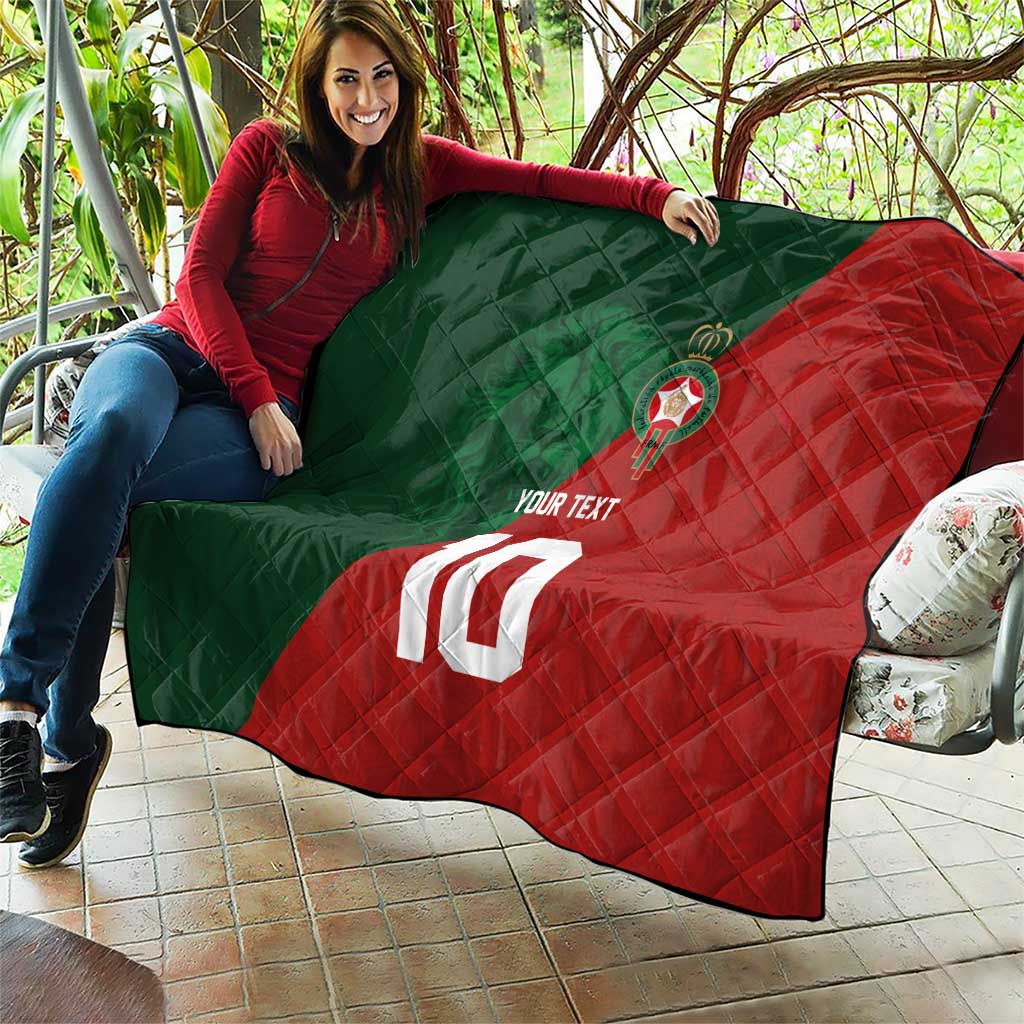 Custom Morocco National Football Quilt The Atlas Lions Spirit - Wonder Print Shop