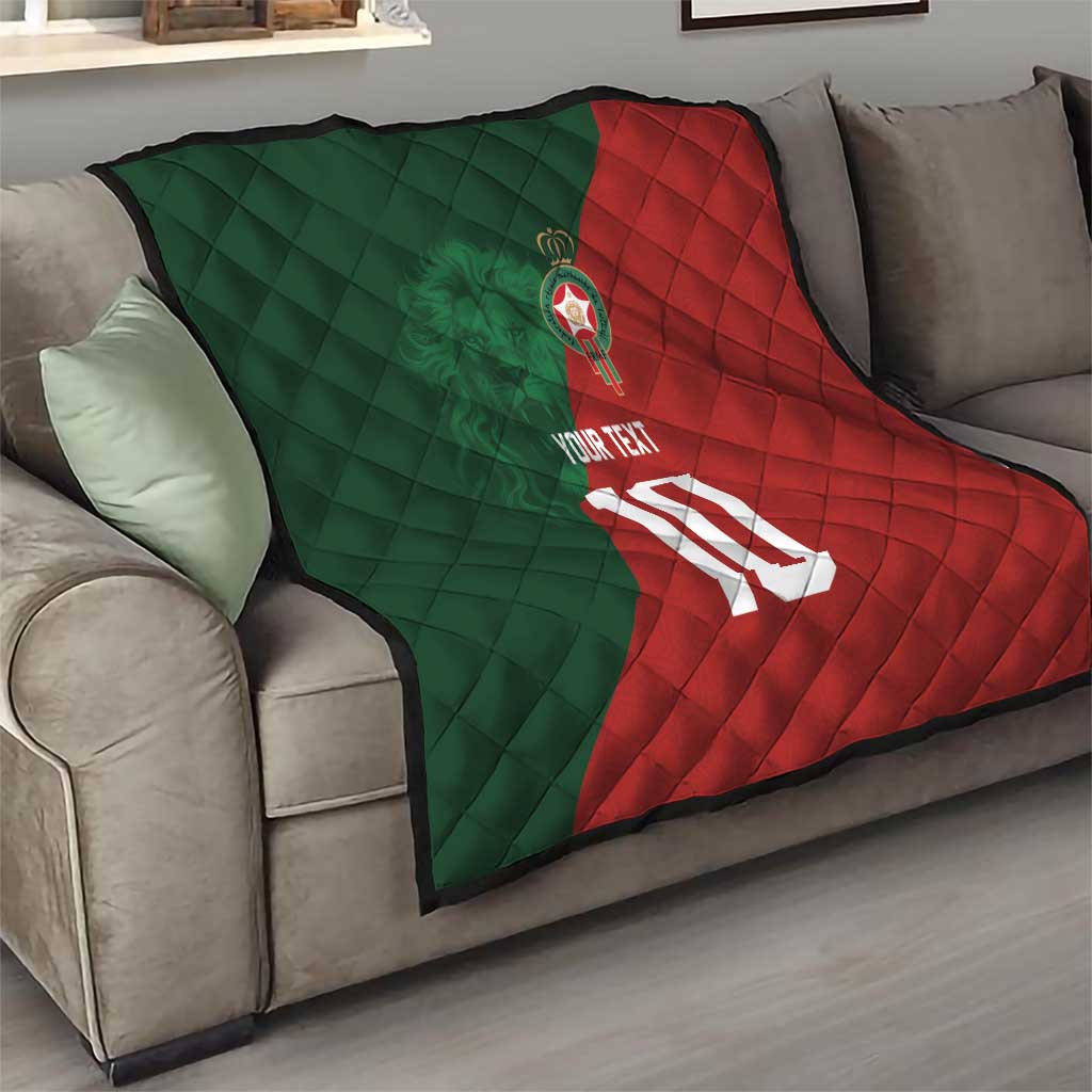 Custom Morocco National Football Quilt The Atlas Lions Spirit - Wonder Print Shop
