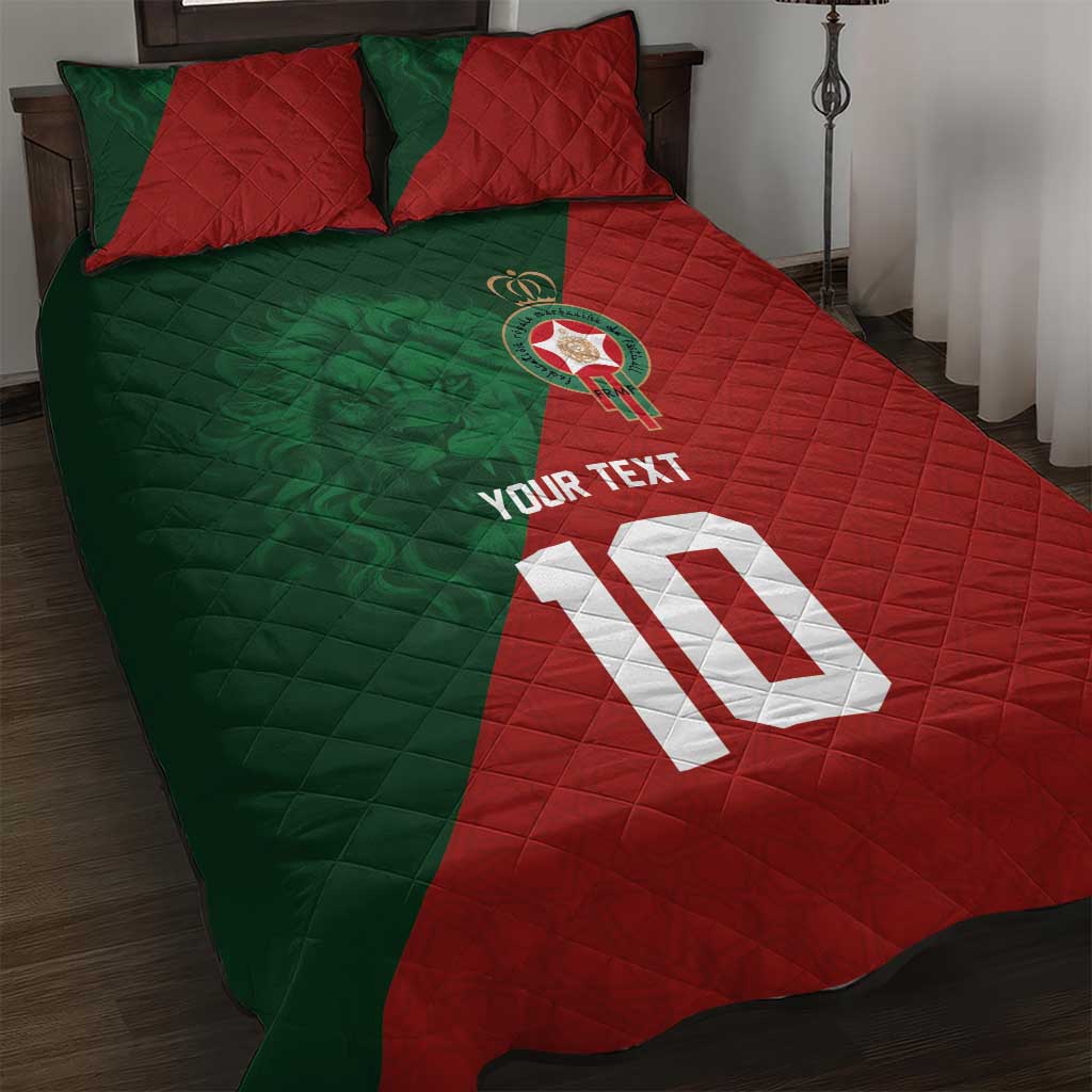 Custom Morocco National Football Quilt Bed Set The Atlas Lions Spirit - Wonder Print Shop
