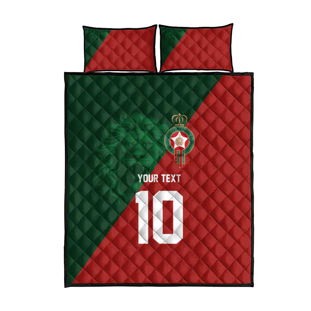 Custom Morocco National Football Quilt Bed Set The Atlas Lions Spirit - Wonder Print Shop