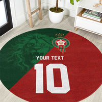 Custom Morocco National Football Round Carpet The Atlas Lions Spirit - Wonder Print Shop
