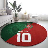 Custom Morocco National Football Round Carpet The Atlas Lions Spirit - Wonder Print Shop