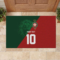 Custom Morocco National Football Rubber Doormat The Atlas Lions Spirit - Wonder Print Shop