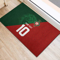 Custom Morocco National Football Rubber Doormat The Atlas Lions Spirit - Wonder Print Shop
