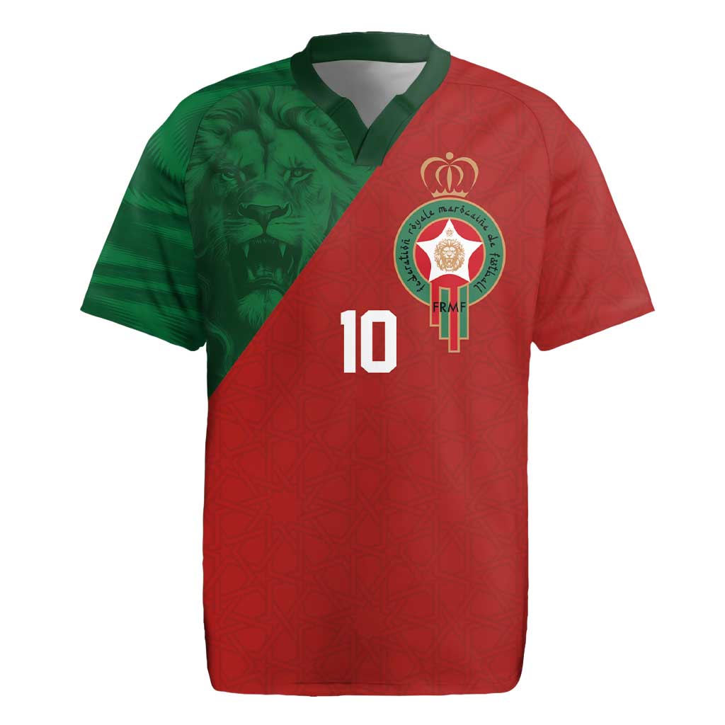 Custom Morocco National Football Rugby Jersey The Atlas Lions Spirit - Wonder Print Shop