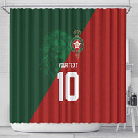 Custom Morocco National Football Shower Curtain The Atlas Lions Spirit - Wonder Print Shop