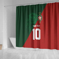 Custom Morocco National Football Shower Curtain The Atlas Lions Spirit - Wonder Print Shop