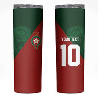 Custom Morocco National Football Skinny Tumbler The Atlas Lions Spirit - Wonder Print Shop