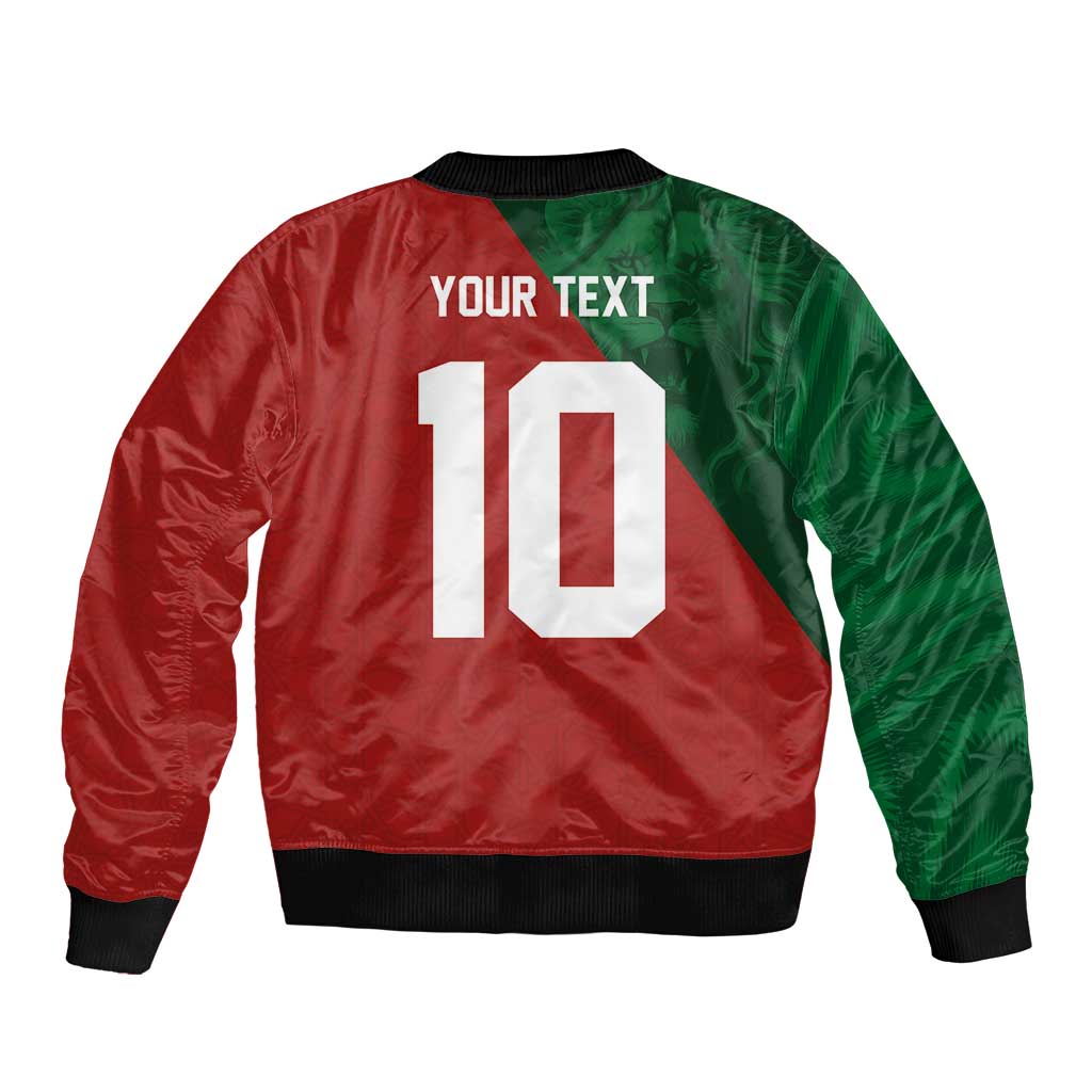 Custom Morocco National Football Sleeve Zip Bomber Jacket The Atlas Lions Spirit - Wonder Print Shop