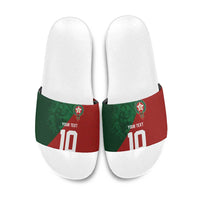 Custom Morocco National Football Slide Sandals The Atlas Lions Spirit - Wonder Print Shop