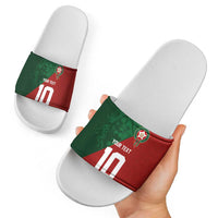Custom Morocco National Football Slide Sandals The Atlas Lions Spirit - Wonder Print Shop