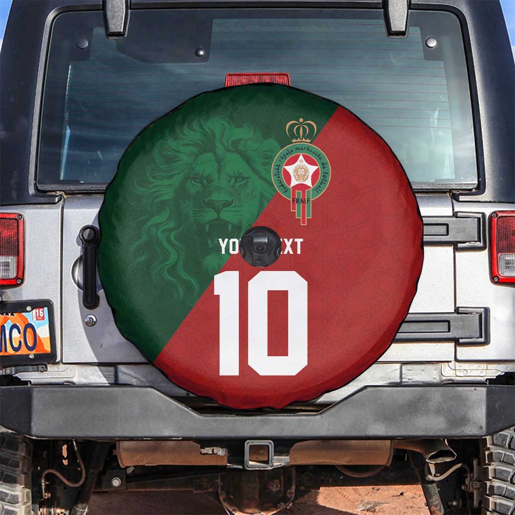 Custom Morocco National Football Spare Tire Cover The Atlas Lions Spirit - Wonder Print Shop