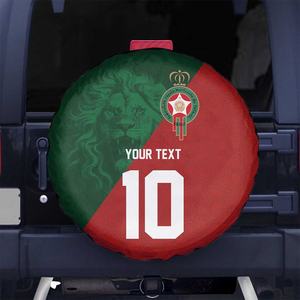 Custom Morocco National Football Spare Tire Cover The Atlas Lions Spirit - Wonder Print Shop