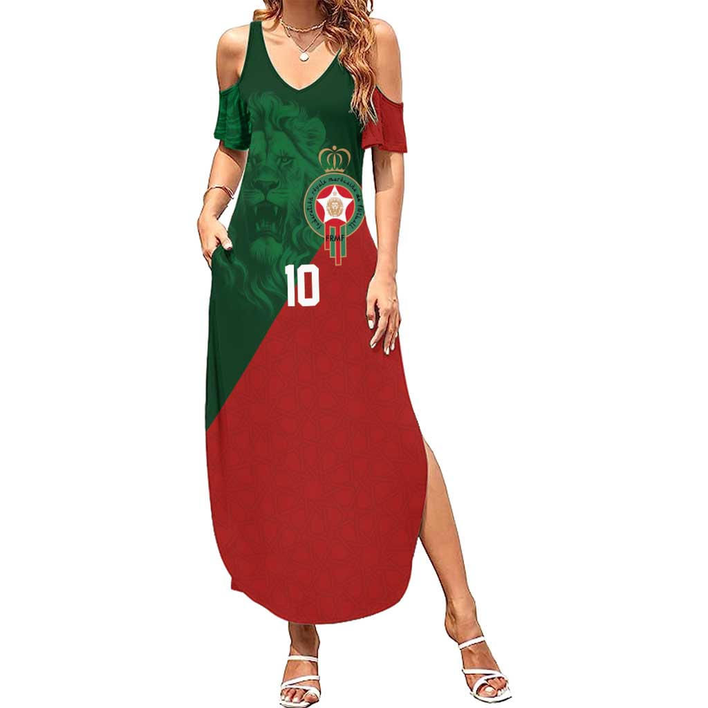 Custom Morocco National Football Summer Maxi Dress The Atlas Lions Spirit - Wonder Print Shop