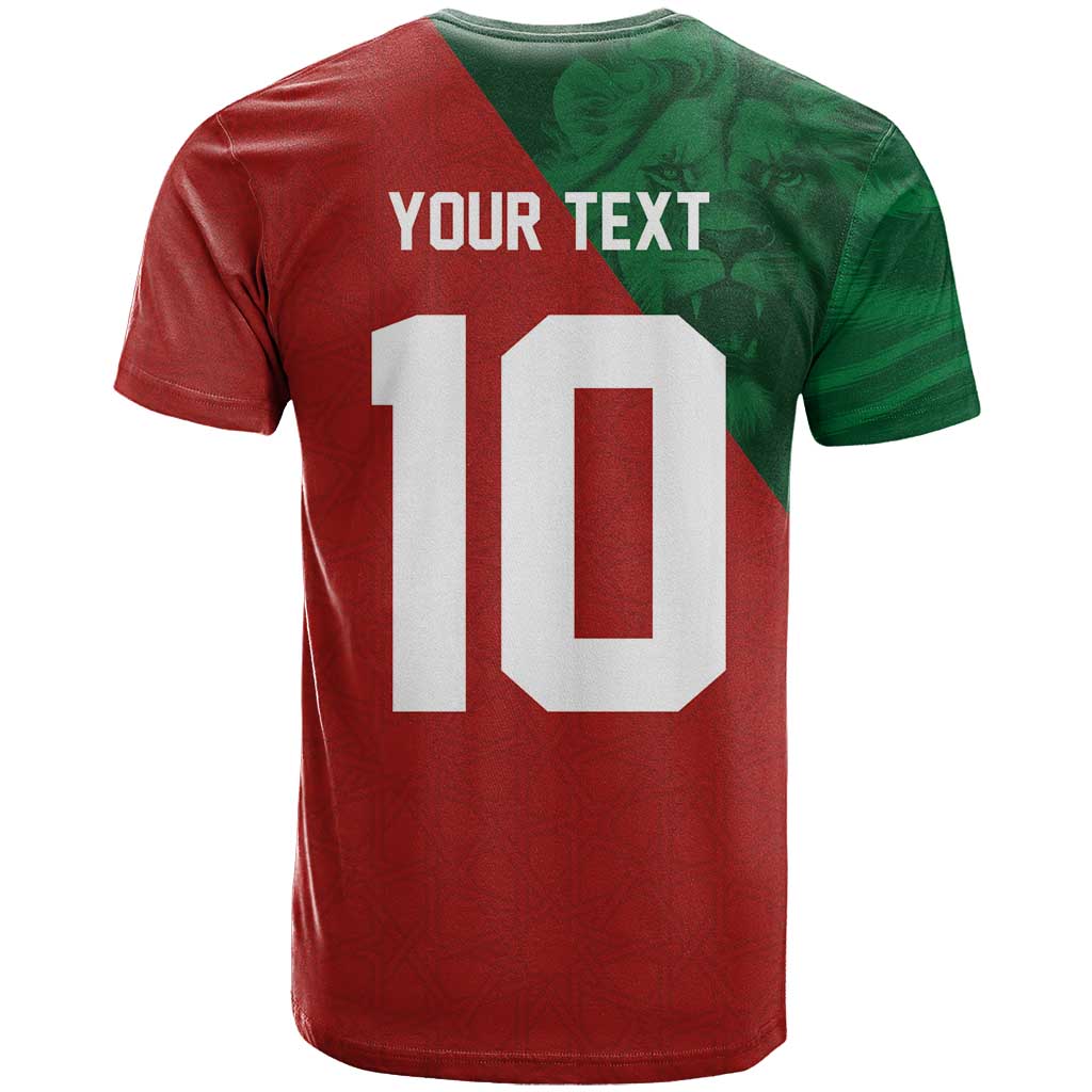 Custom Morocco National Football T Shirt The Atlas Lions Spirit - Wonder Print Shop