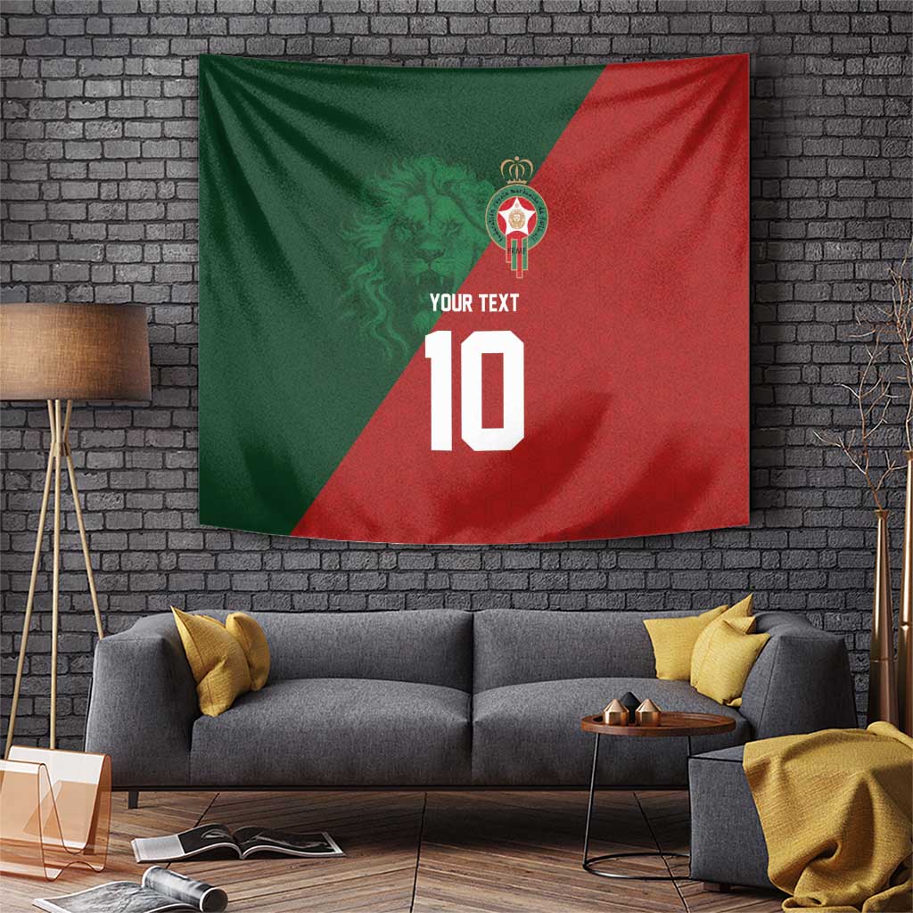 Custom Morocco National Football Tapestry The Atlas Lions Spirit - Wonder Print Shop