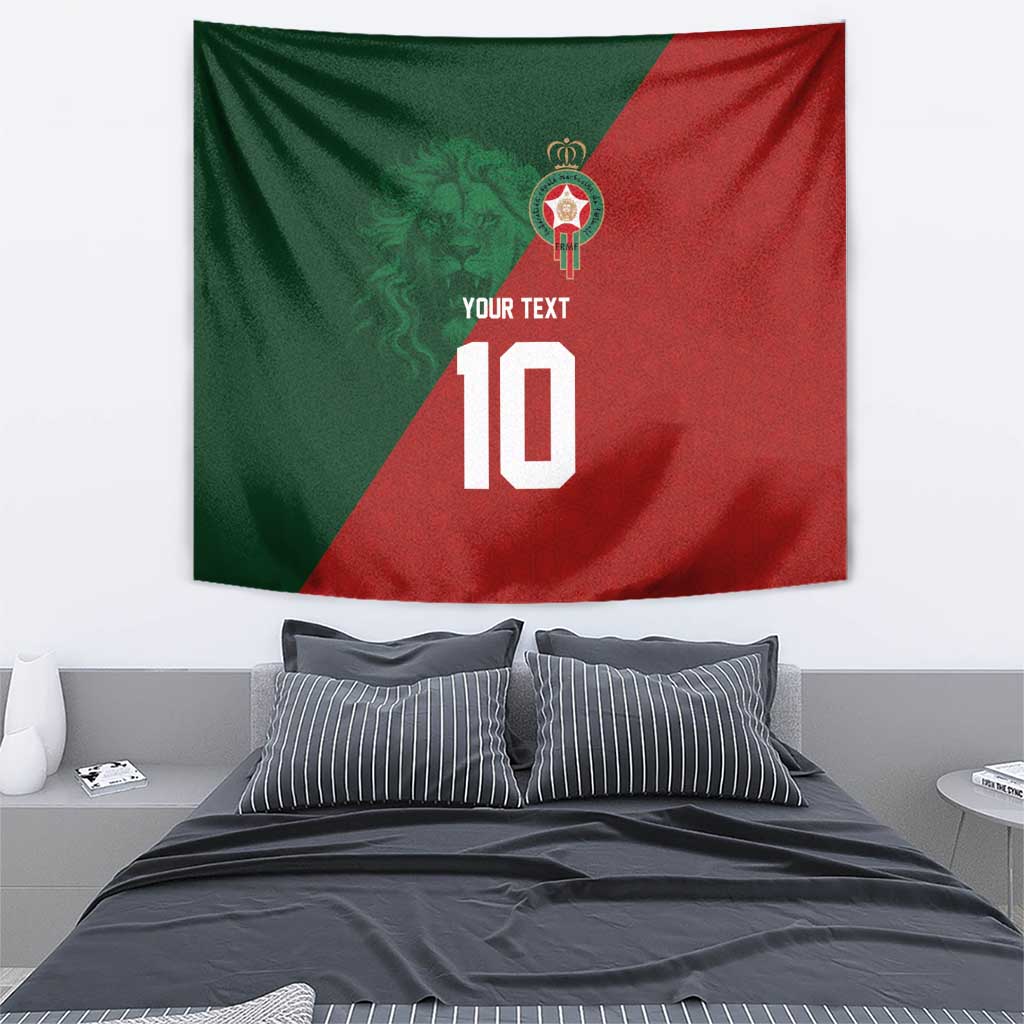Custom Morocco National Football Tapestry The Atlas Lions Spirit - Wonder Print Shop