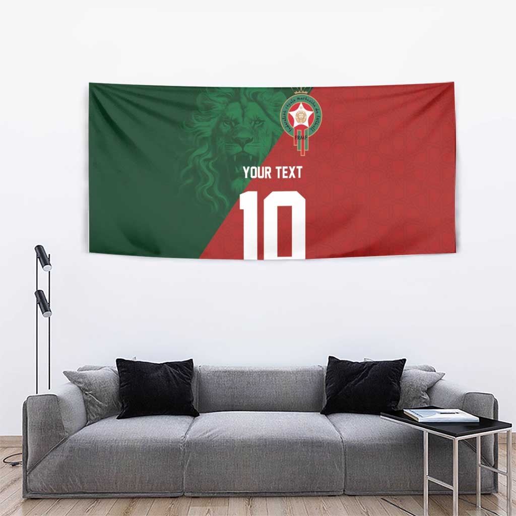 Custom Morocco National Football Tapestry The Atlas Lions Spirit - Wonder Print Shop