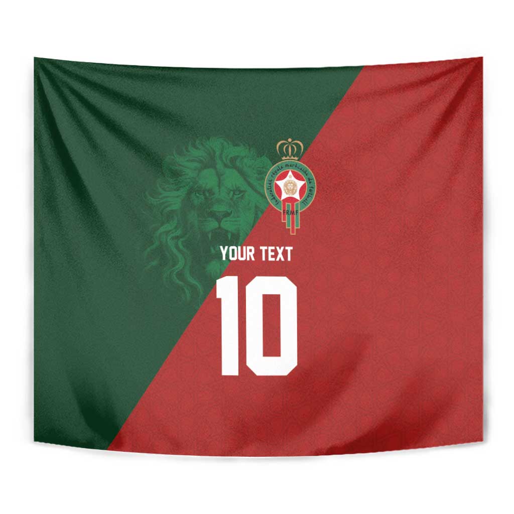 Custom Morocco National Football Tapestry The Atlas Lions Spirit - Wonder Print Shop