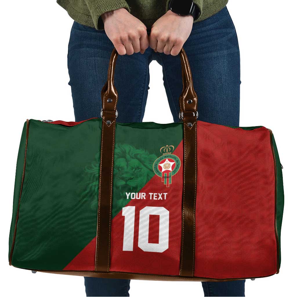 Custom Morocco National Football Travel Bag The Atlas Lions Spirit - Wonder Print Shop