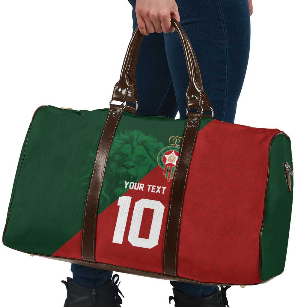 Custom Morocco National Football Travel Bag The Atlas Lions Spirit - Wonder Print Shop