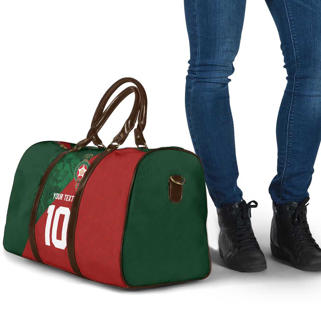 Custom Morocco National Football Travel Bag The Atlas Lions Spirit - Wonder Print Shop
