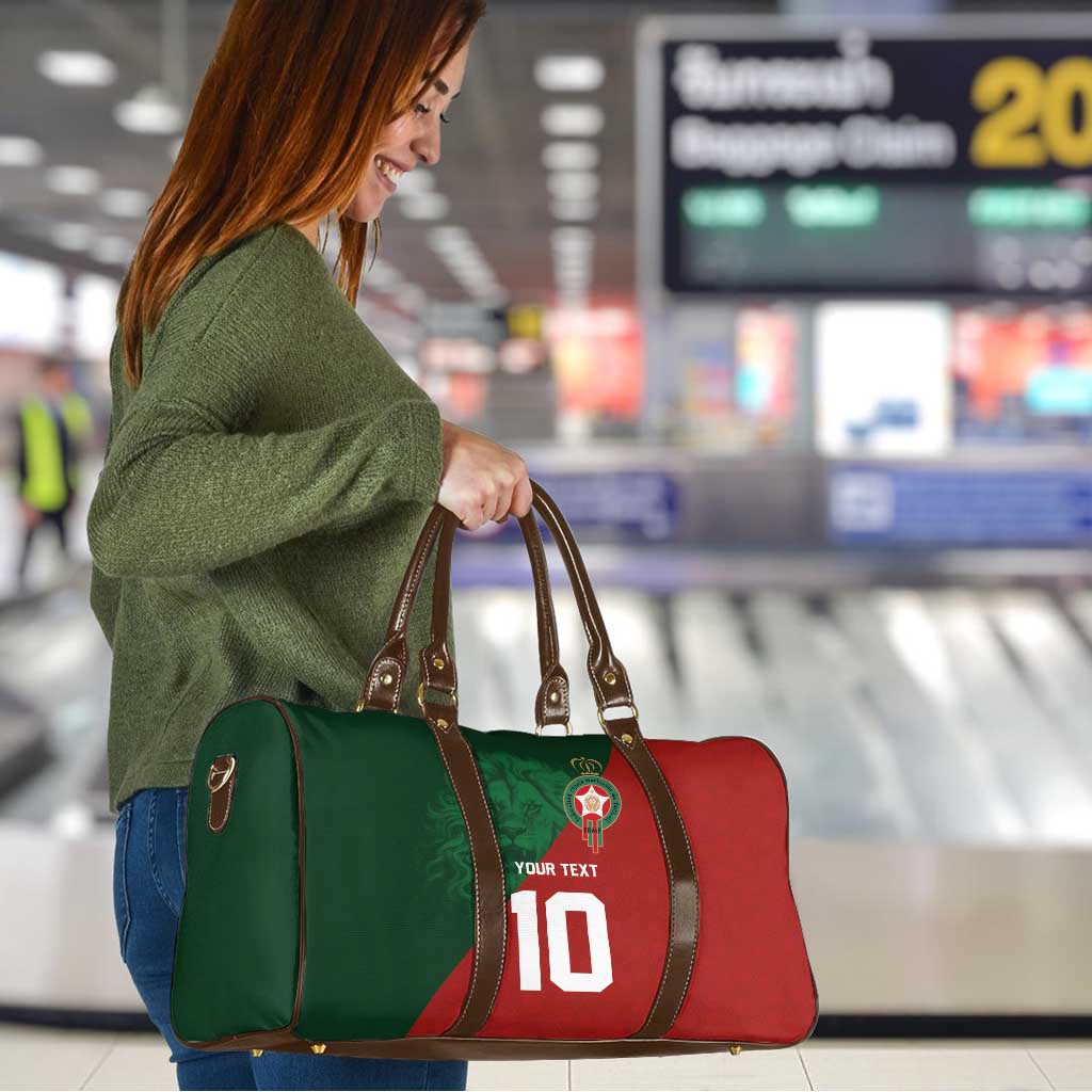 Custom Morocco National Football Travel Bag The Atlas Lions Spirit - Wonder Print Shop
