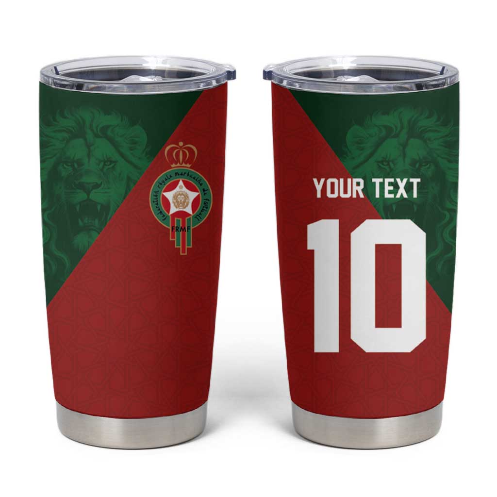 Custom Morocco National Football Tumbler Cup The Atlas Lions Spirit - Wonder Print Shop