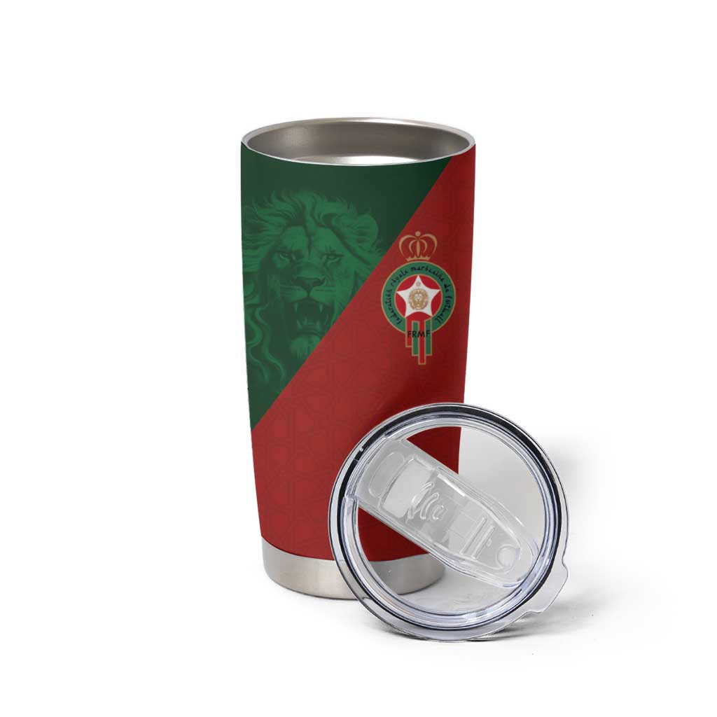 Custom Morocco National Football Tumbler Cup The Atlas Lions Spirit - Wonder Print Shop